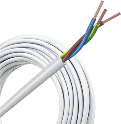 VMVL (H05VV-F) kabel 3x2.5mm2 wit per rol 100 meter