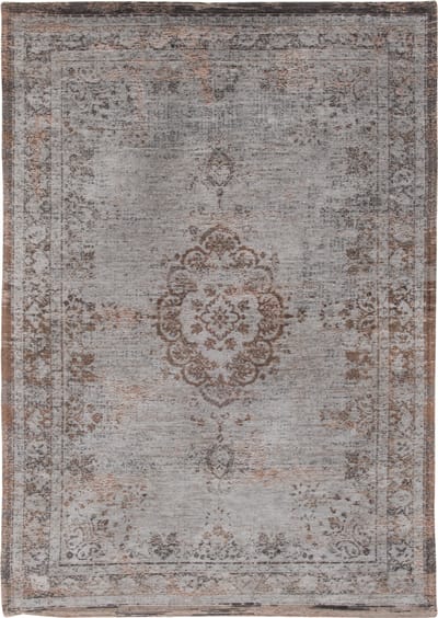 Wasbaar Binnen & Buiten Vloerkleed - 80 x 150 cm - Louis De Poortere Medallion Grey Ebony - Laagpolig Tapijt - Gerecycled PET - Made in Belgium - Circulair