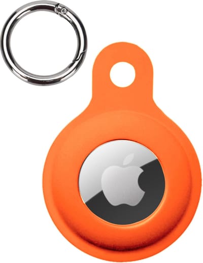 Hoesje Geschikt voor Apple AirTag 2 Hoesje Case Hoesje Geschikt voor Apple AirTag 2e generatie Sleutelhanger Siliconen Hoes - Oranje