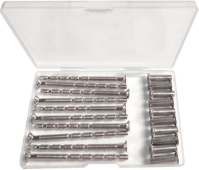 Roestvrijstalen Deurhandgreep Schroeven M3, 10 Stuks Verbinding Schroeven en M3 x 16mm Bevestigingshulzen voor Deuren en Meubels