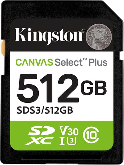 Kingston SD 64G 100MB/s Lezen 512G/256G/128G Geheugenkaart SDXC Canvas Select Plus Klasse 10 UHS-I U1 V10 U3 V30 Geheugenkaart SDS2/64GB/128GB/256GB/512GB 512GB