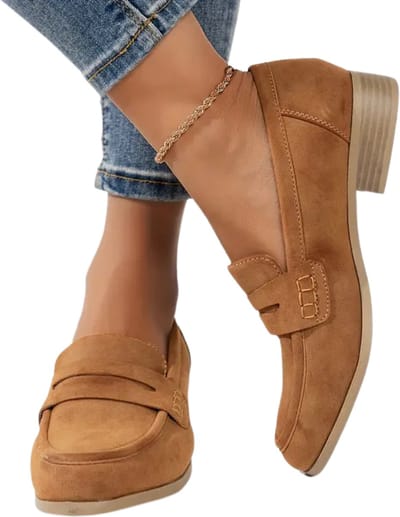 Bovista Loafers Dames - Met Hak - Damesschoenen - Instappers - Kameel - Maat 35