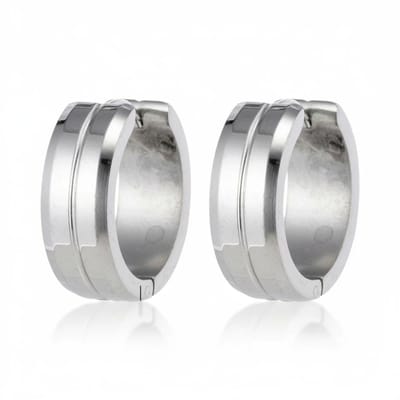Aramat Jewels | Oorringen | Oorringen – 20mm RVS Met Gleuf Zilverkleur Unisex | | | |7mm | Staal | Volwassenen | Verkleurd niet