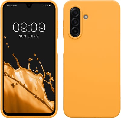 kwmobile telefoonhoesje geschikt voor Samsung Galaxy A17 4G / 5G - Hoesje met siliconen coating - Smartphone case in fruitig oranje
