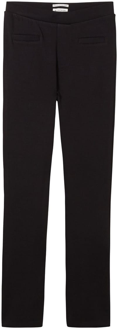 Tom Tailor - Legging met uitlopende pijpen en elastische tailleband - Maat 152 - deep black