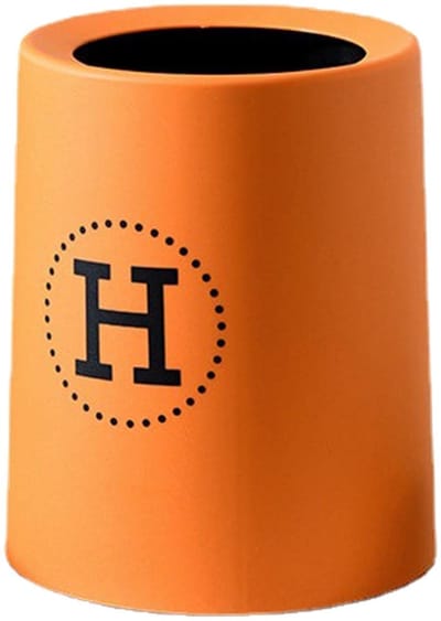 Mini Prullenbak met Open Deksel - 13L Oranje - Perfect voor Kantoor en Slaapkamer