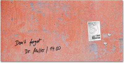 Sigel glasmagneetbord - Artverum - 91x46cm - rood muurmotief - SI-GL289