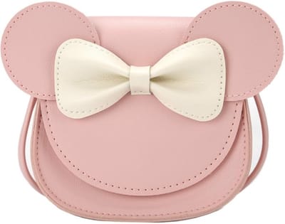 longziming -Schattig muis tasje met strik – Kinder schoudertasje met magneetsluiting – Lichtgewicht PU mini handtas voor peuters en kleuters – Cadeau voor meisjes en jongens