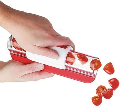 Dailygoods- Groenteschaaf Praktisch voor Zaadloze Vruchten - Keukengereedschap - Gekartelde Messen - Veilig en Handig - Milieuvriendelijk TPR/Roestvrij Staal - Afmetingen 20,0 x 7,5 x 7,0 - Fruitsnijder