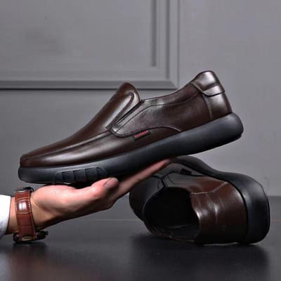 Lente Nieuwe Leren Schoenen Ademend Zakelijk Casual Herenschoenen Zachte Zool Zacht Leer Antislip Middelbare Leeftijd en Oudere Papa Schoenen Heren 44