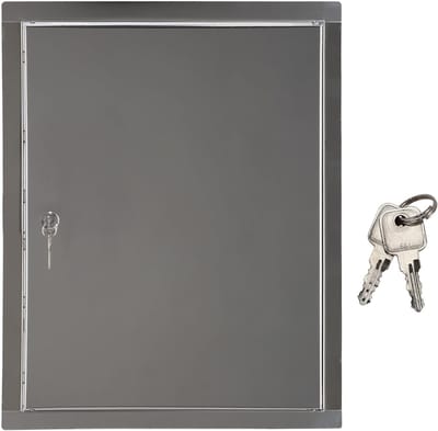 KOTARBAU® Inspectieklep, Inspectiedeur, Roestvrij Staal, 20x30 cm, Zilver, Toegangspaneel, Inspectieluik met Slot, en 2 Sleutels, Revisiedeur, voor Binnen en Buiten