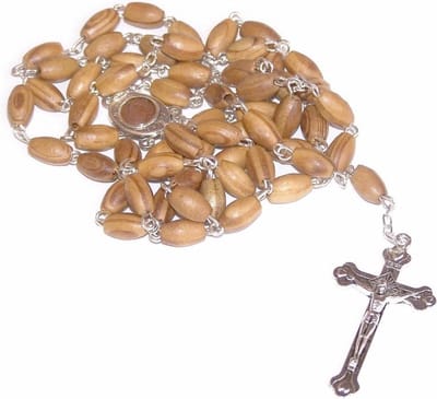 Fako Bijoux® - Rozenkrans Ketting - Sandelhout Ovaal - 6.5mm