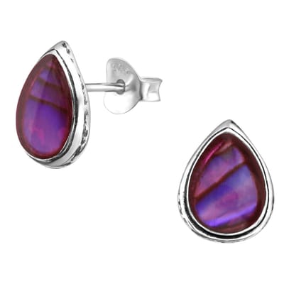 Aramat Jewels | Oorbellen | Zilveren Roze Abalone Oorbellen 10x8 mm | | | |8mm | Zilver | Volwassenen | Verkleurd niet