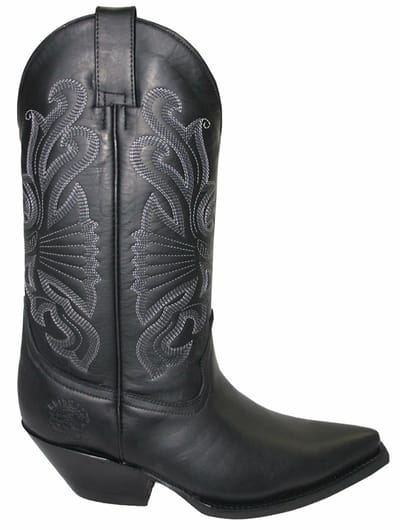 Grinders zwart lederen western cowboylaarzen-buffel