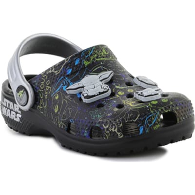 Platte sandalen Crocs Classic Grogu Clog T Black 207894-001
