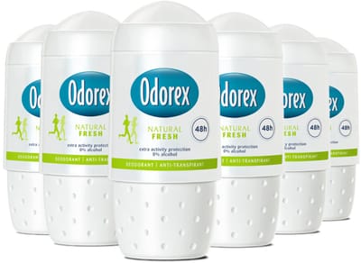 Odorex Deodorant Roller Natural Fresh - Deodorant - 6x 50 ml - Voordeelverpakking