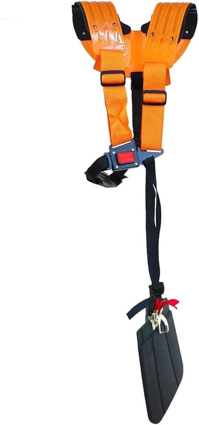 Dubbel Harnas - Schouderbanden Trimmer - Bosmaaier Gebruik - Gewatteerde Banden - One Size - Oranje/Zwart