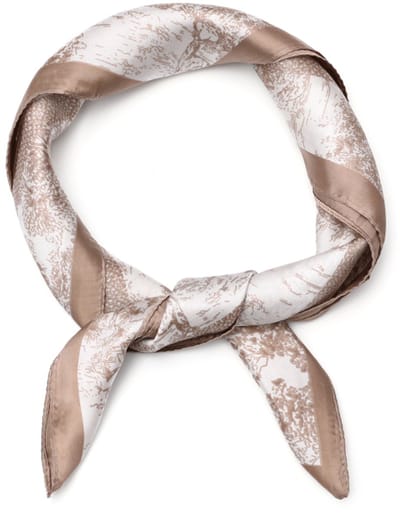 Klassieke Vierkante Sjaal met Toile de Jouy Dessin - Beige