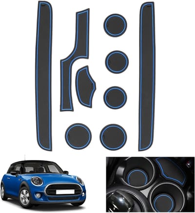 Non-slip rubber matten voor Mini Cooper F56 (2015-2023) - Console, Deur en Interieur Accessoires in Blauw