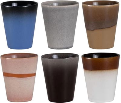 Studio Tavola Cappuccinokopjes - Koffiebekers - Earth Aardewerk - Vaatwasser- en Magnetronbestendig - 310 ml, Set van 6