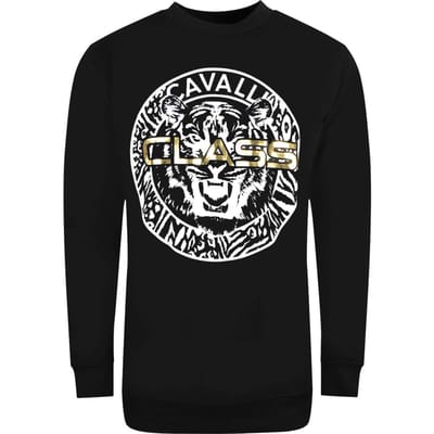 Cavalli Class Large Circle Logo Dames Zwarte Sweatshirt