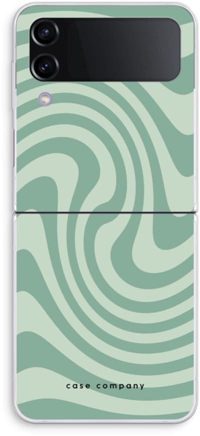 Case Company® - Hoesje geschikt voor Samsung Galaxy Z Flip4 hoesje - Swirl Groen - Soft Cover Telefoonhoesje - Bescherming aan alle Kanten en Schermrand
