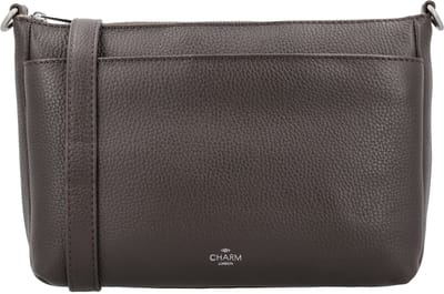 Charm London Washington Schoudertas - Crossbody - Leer - Praktisch - Leren Dames Tas - Donkerbruin