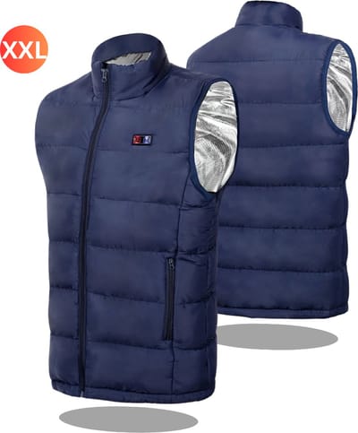 Actania Elektrische Bodywarmer - Heated Vest - Verwarmde Bodywarmer - Jas - Oplaadbaar - Maat XXL - Blauw - Heren Model