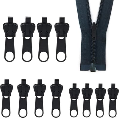 12-delige reparatieset met ritssluiting - vervanging voor ritssluiting - reparatieset voor kleding - rugzak - bagage - slaapzak