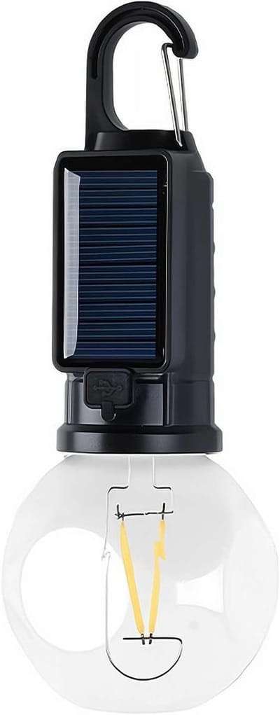 KZQ Draagbare Waterdichte Retro Campinglamp Op Zonne Energie Met Haak - Multifunctionele Zaklamp Voor Buiten Kamperen En Tuin