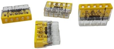 50x Compacte Steekverbinder 5-polig 0.5-2.5 mm² Geel voor Elektrische Installatie