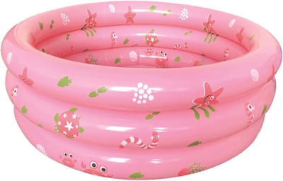 Opblaasbaar kinderzwembad 90 x 30 cm met veiligheidsbubbelbodem voor peuters - Ideaal voor tuin en binnen