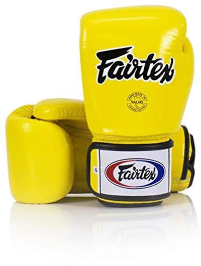 Muay Thai Bokshandschoenen voor Training en Sparring - Effen Geel 14 oz