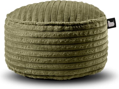Extreme Lounging - b-poufe cord - poef rond - voor binnen - zachte & comfortabele stof 60x40cm - fern
