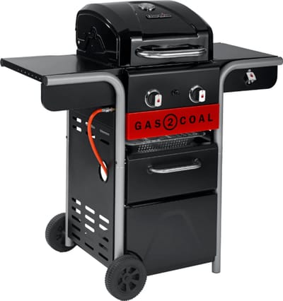 Char-Broil Gas2Coal 2.0 210 Hybrid BBQ – Gasbarbecue & Houtskoolbarbecue – 2 Branders – TRU-Infrared – Zwart
