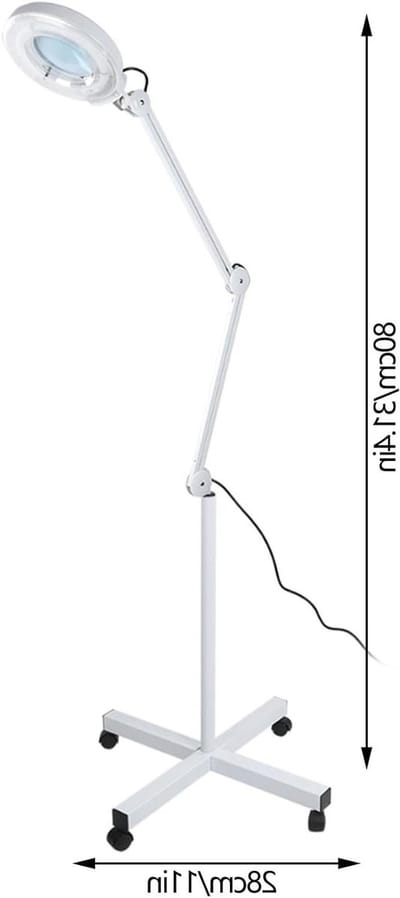Bureau Vergrootglas Lamp - Vergrotende Lamp - Gedetailleerd Werk - 5x Vergroting Op Wielen - 125 mm Lens - Wit