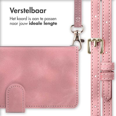 imoshion Hoesje - Geschikt voor Apple iPhone 12 Pro / 12 - Bookcase met koord - Roze