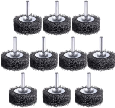 Draadborstel Set - Boormachine Borstels - Roest Verwijderen - 10 Delige Set - 5.1 cm - Zwart