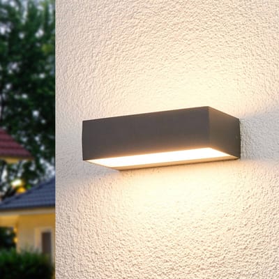Lucande LED buiten wandlamp Lissi, 21 cm, antraciet, IP54
