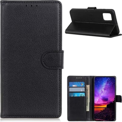 LuxeBass Hoesje geschikt voor Xiaomi Mi 10T Pro - Boekhoesje met kaartvakken - Zwart gsm hoesje - telefoonhoes - telefoonhoesjes