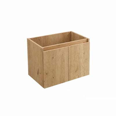 Adema Cadence Wastafelonderkast - 60x55x40cm - ondiep - 2 deuren - greeploos - rustiek eiken