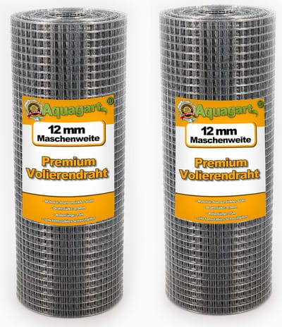 Volièregaas van 90m x 0,5m, gelast draadgaas, thermisch verzinkt.