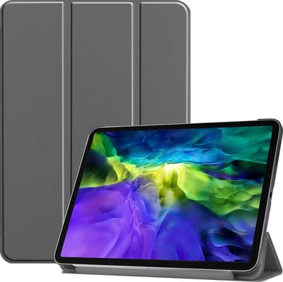 Hoesje - Geschikt voor Apple iPad Pro (2020) - 11 inch - Dun & Stevig - Hardcover Book Case - Trifold Bookcase Hoes - Hard Cover - Tablethoes - Grijs
