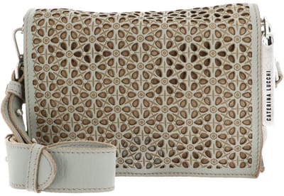 CATERINA LUCCHI Leren Schoudertas Modena Elsa Shoulder Bag V. Salvia Toni Beige Mintgroen