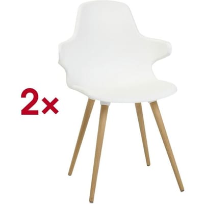 Topstar® T 2020 kuipstoel, 4-poot, desinfectiebestendig, met armleuningen, wit/beuken