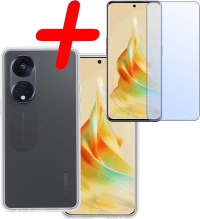 Hoesje Met Screenprotector - Geschikt voor OPPO Reno 8T 4G - Sterk & Shockproof - Back Cover - Siliconen Case - Telefoon Hoes - Transparant