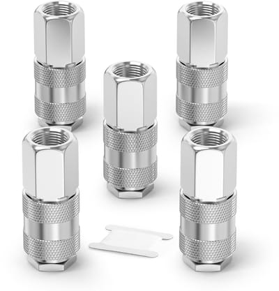 Dailygoods- Luchtslang Koppelingen 5 Stuks - BSP Vrouwelijk - Snelkoppeling - Corrosiebestendig - Duurzaam - Slipvrije Grip