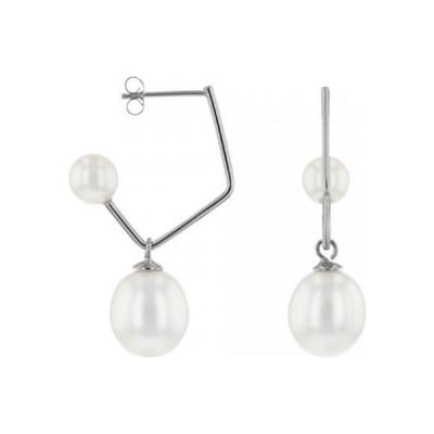 Luna-Pearls - 315.0389 - Oorbellen - Zoetwater gekweekte parel 10-11mm - 925/zilver