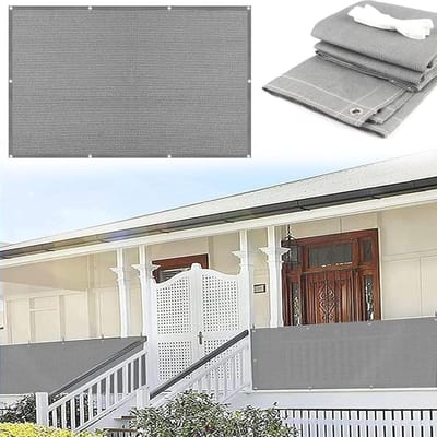 Inkijkbescherming 135 x 1000 cm Weerbestendig en Onderhoudsvriendelijk Afrastering Tegen Inkijk Inclusief Touw & Kabelbinders Voor Tuin Terras, Outdoor, Grijs