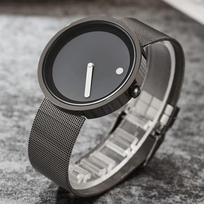 UTHAI CQ191 Eenvoudige Stijl Ronde Quartz Horloge Creatief Herenhorloge Mode Casual Leer Dameshorloge Cadeau horloges black